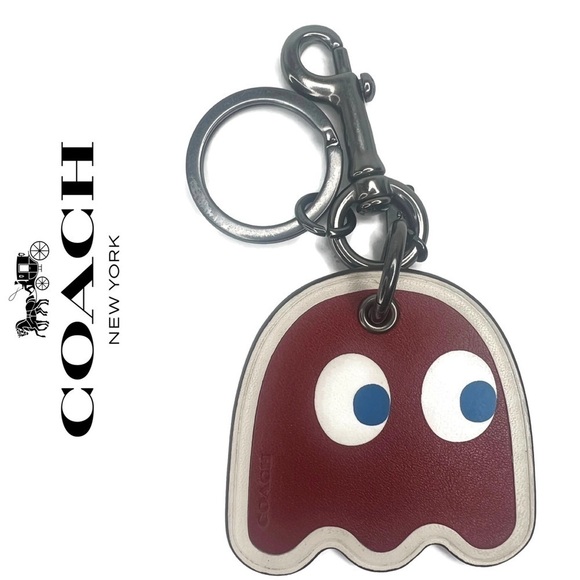 Coach | Accessories | Coach Pac Man Red Ghost Keychain Gunmetal Pacman ...